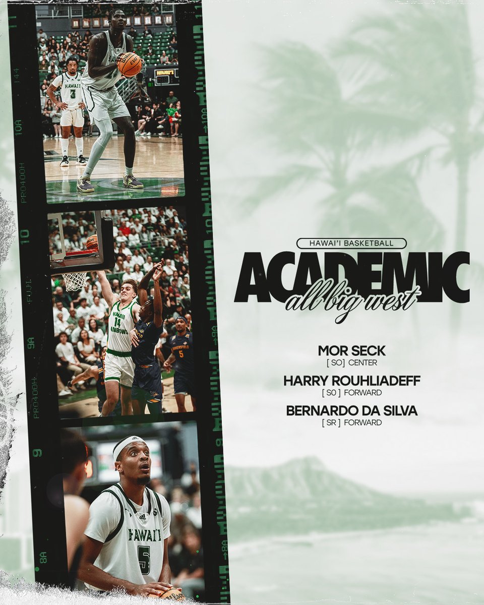 Shout out to @bdasilva_5, @HRouhliadeff and Mor Seck for getting it done not just on the court but in the classroom! 📚✏️ #ManaOhana x #StudentAthletes x #GoBows