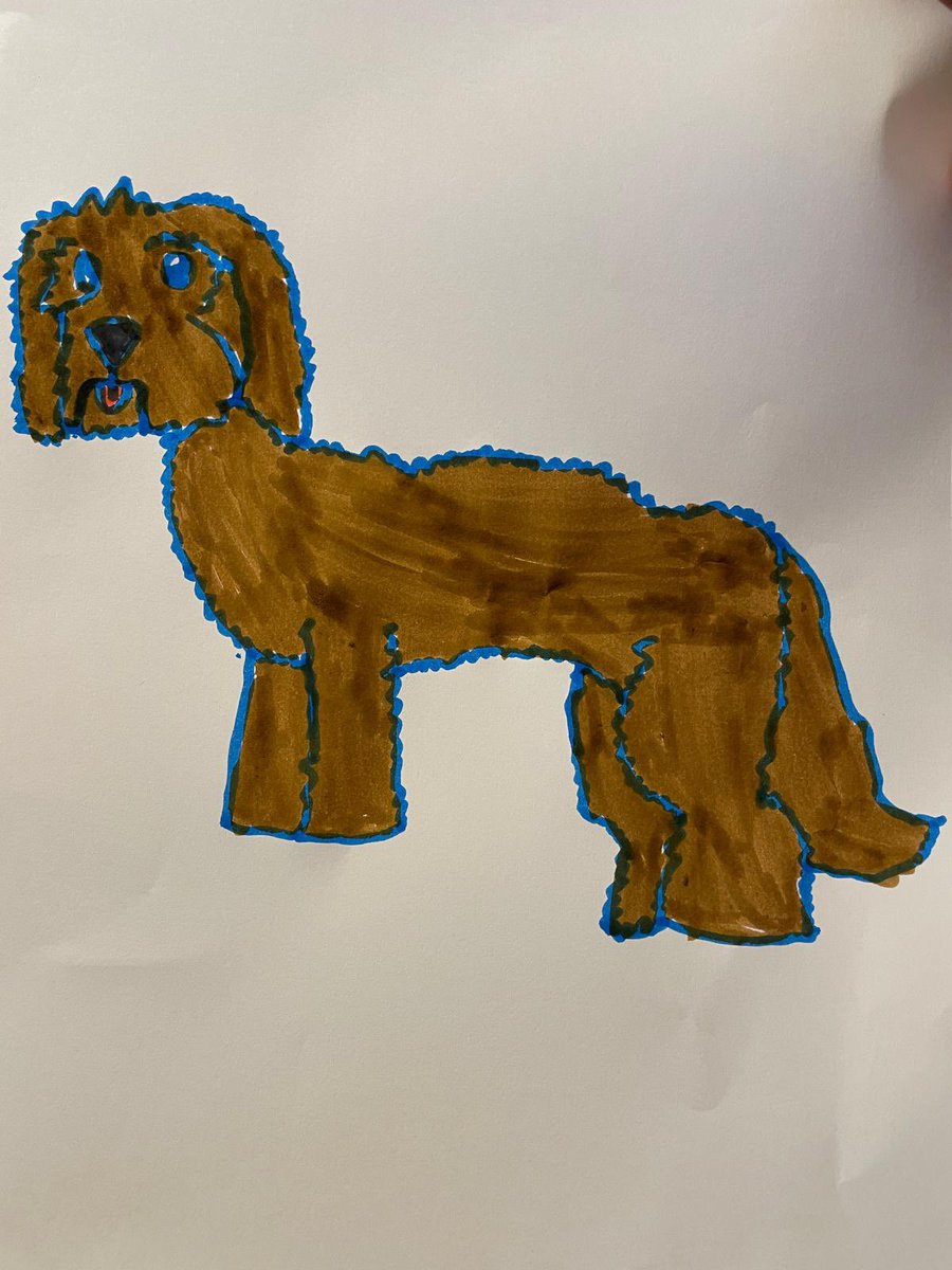Morning All How can I ever thank you all sufficiently for your magnificent response yesterday. You all made a potentially tough day just so beautiful. Hound made it naturally & peacefully to midday and my 7yr old Granddaughter Indigo drew him for me. 16/12/06 - 16/04/24 ❤️❤️❤️