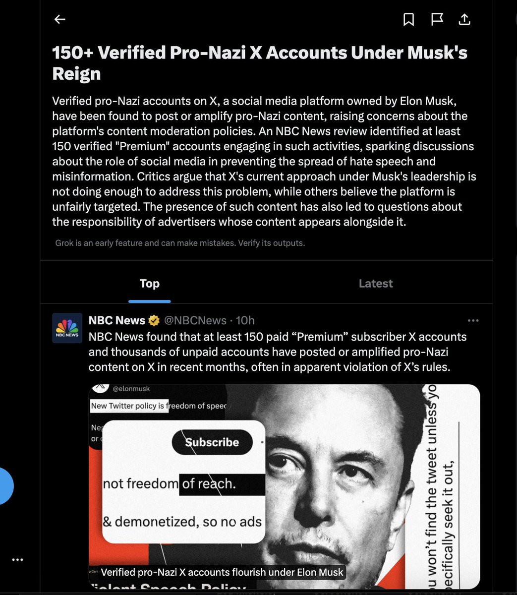 Nice summary of our report about Nazis on X from Grok on this trending page nbcnews.com/tech/social-me…
