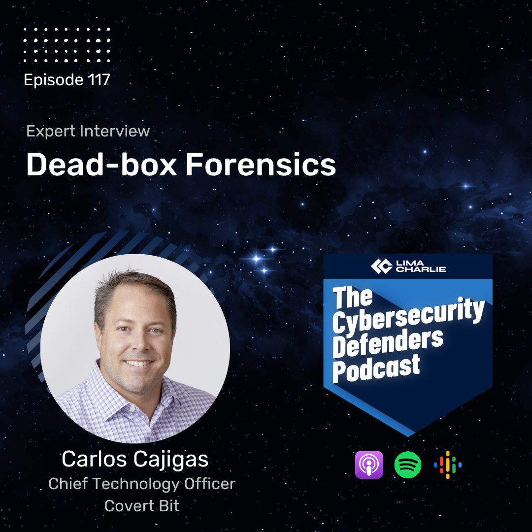 In this episode of The Cybersecurity Defenders Podcast, we talk about dead-box forensics with Carlos Cajigas, CTO of Covert Bit. Listen to the episode here: lc.pub/3xEyIZy #cybersecurity #podcast