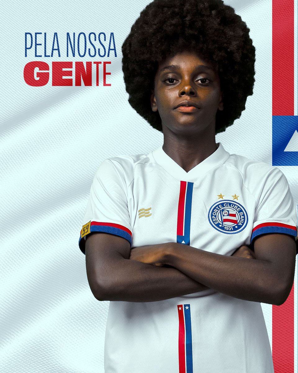 ecbahia's tweet photo. 🔼🇦🇹 Orgulho da Nossa Gente. 

A nova camisa 1 do Esquadrão foi desenhada e escolhida pela torcida pelo 6º ano consecutivo com o tricolor Kaim Argolo se sagrando campeão do concurso lançado em julho do ano passado. 

Os detalhes do manto fazem alusão à bandeira do Estado da Bahia e aos títulos brasileiros do clube. 

A nova camisa listrada e uma terceira de goleiro serão lançadas em maio. 

Leia mais ➡️ https://t.co/EidYfSwAbC #PaixãoQueVibra #BBMP
