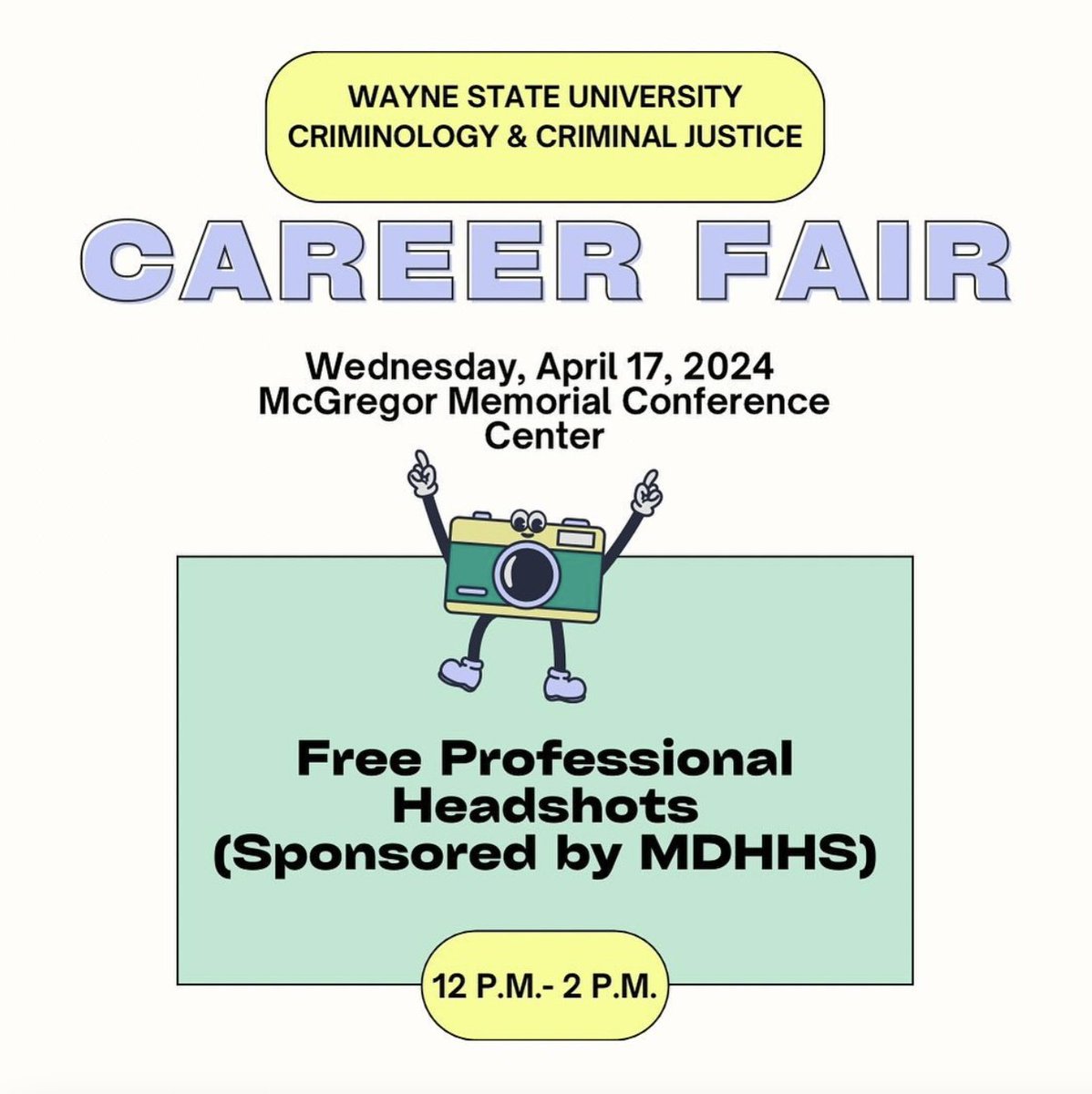 🌟Don't miss out on this amazing opportunity! 📅 The Criminology &amp; Criminal Justice Department is hosting a career fair tomorrow, Wednesday, April 17, 2024 @ 12PM!
