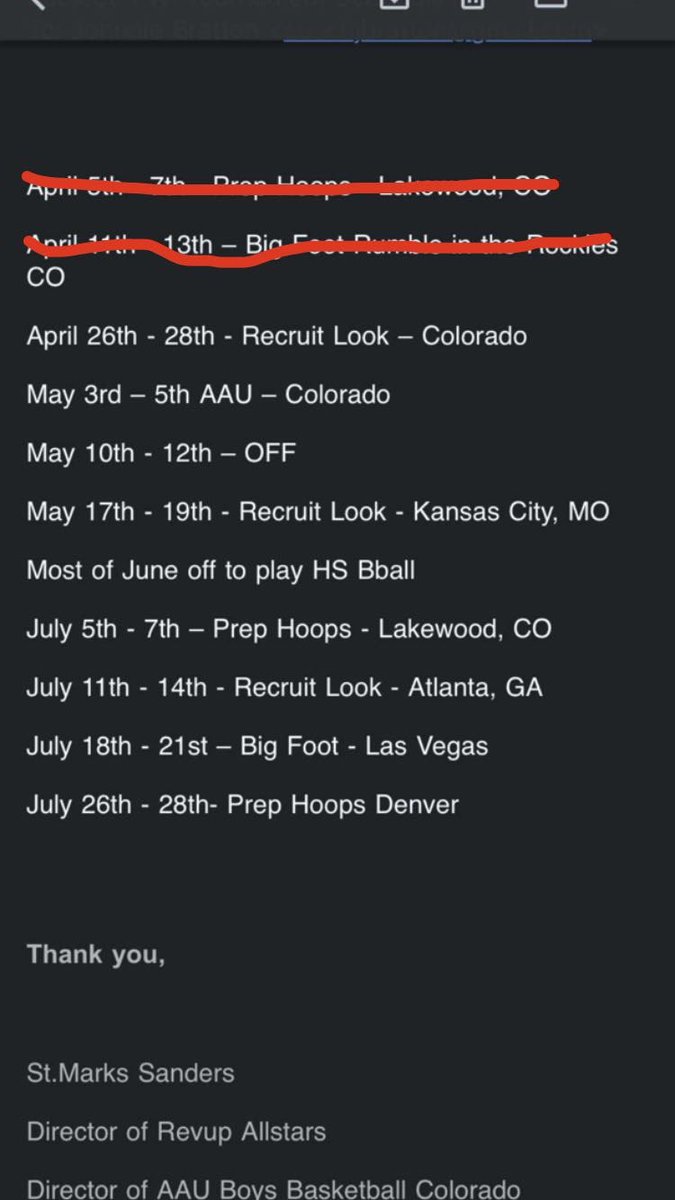 Here is my Rev-Up All-Stars ‘24 AAU schedule for the spring and summer season. I am hoping to get some coaches and scouts at these next games and tournaments! For any other information my email is :Jameshuffjr0@gmail.com <a href="/CoachSethYates/">Seth Yates</a> <a href="/coach_smiley/">Steve Smiley</a> <a href="/TarikeAdams/">Coach Tarike “Ty” Adams</a> <a href="/PryorOrser5/">Pryor Orser</a>