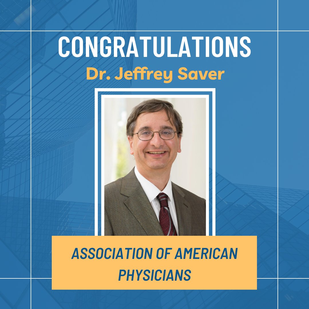 Congratulations to Dr. Jeffrey Saver on his election to the Association of American Physicians! Limited to 70 persons a year, the AAP fosters connections among scientists, disseminates key biomedical information, and inspires future leaders in medicine. Congrats Dr. Saver!