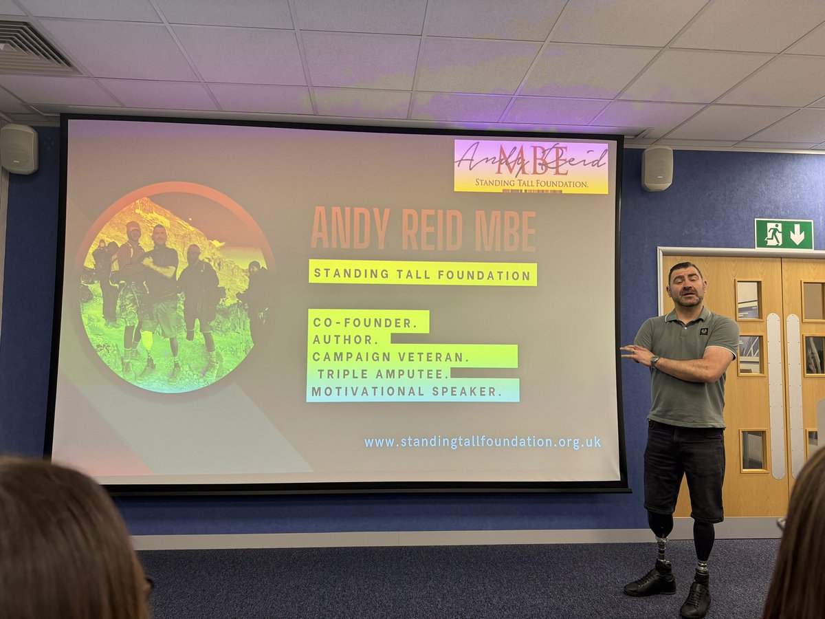 Great to have @andyreid2506 of @AndyReidMBE_STF at Brother Europe today telling his story of adversity to achievement.