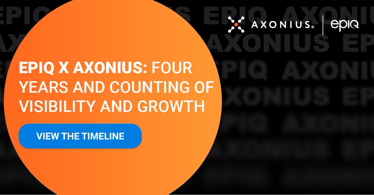 Back in 2020, Epiq first leveraged the Axonius Platform to meet its asset management needs. Check out this timeline that shares the highlights of the Epiq x Axonius journey over the past few years. axoni.us/3Q1jzYv