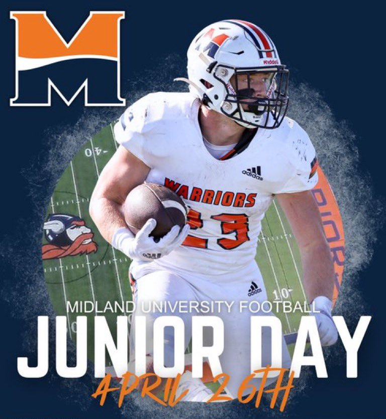 Thank you coach @Coach_Honnold for the Junior day invite to @MidlandU_FB