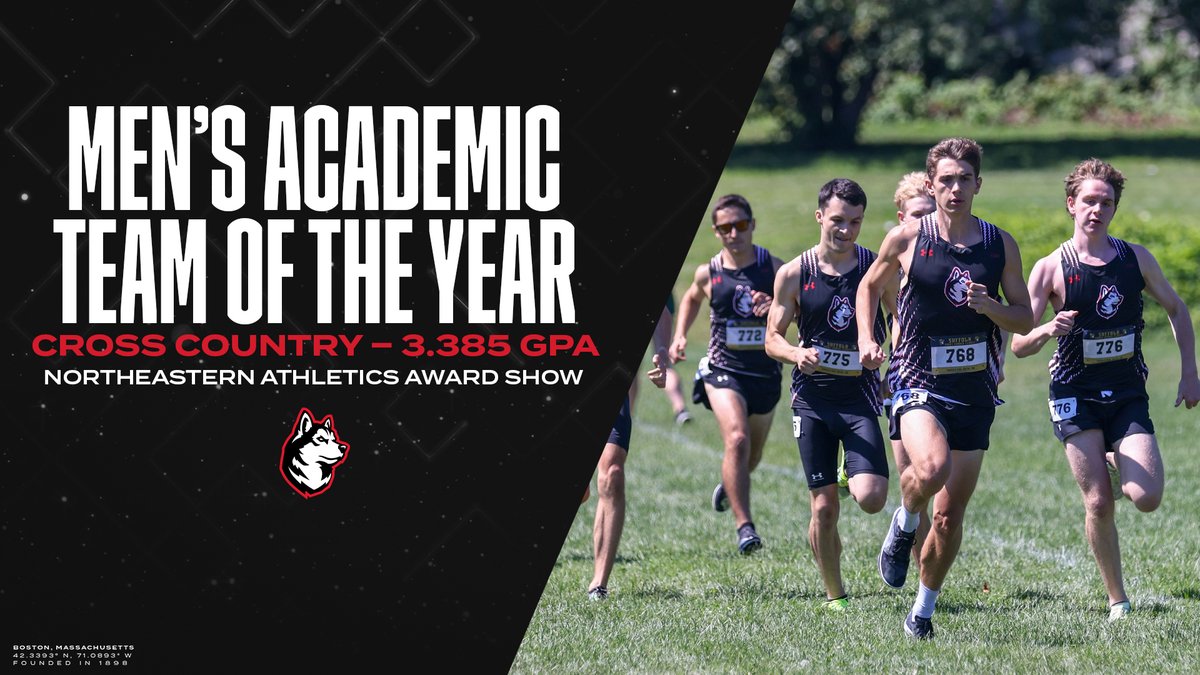 A cumulative GPA of 3.385 for the men's cross country team! 

<a href="/GoNUtrack/">Northeastern TFXC</a> is our Men's Academic Team of the Year!