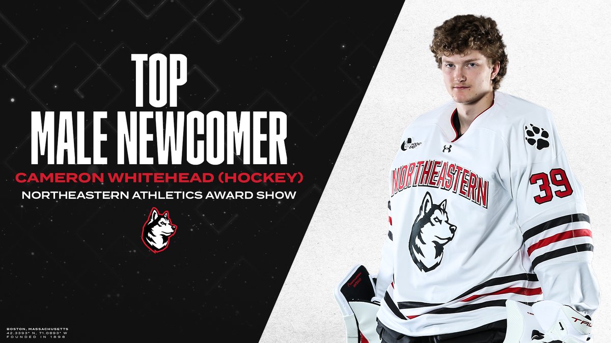 Found his place right away in Matthews Arena. Cameron Whitehead from @GoNUmhockey is our Top Male Newcomer!