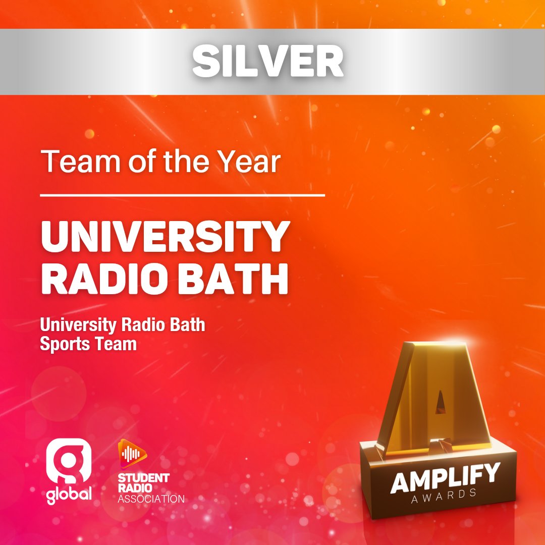SRA's tweet image. Winners of Silver for the Team of the Year, the extraordinary @UniRadioBath Sports Team. What a score! 🏅🌟

#SRACON #Amplifies