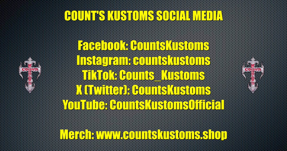 REMINDER: Count’s Kustoms has only these 5 official social media pages and one merch store. ALL OTHERS ARE FAKE! @DannyCountKoker is only on X (Twitter) - he is NOT on Facebook or Instagram! Thank you for being amazing fans and tuning in to see what Count’s Kustoms is up to!
