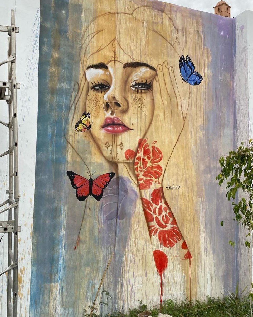 Art by Moroccan Simo Tara in Oujda, Morocco (2022) #streetart #lamolinastreetart 📷 via artist mysl.nl/jWwS