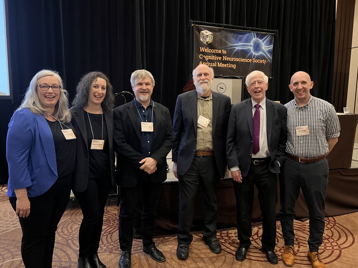 An incredible line-up for the @CNSmtg session in honour of Endel Tulving today. The room was packed with people, ideas, and incredible affection for a titan of memory. Organised by @SchacterLab. With Gus Craik, @RobertoECabeza @AddisLab Shayna Rosenbaum, Karl Szpunar #Memory