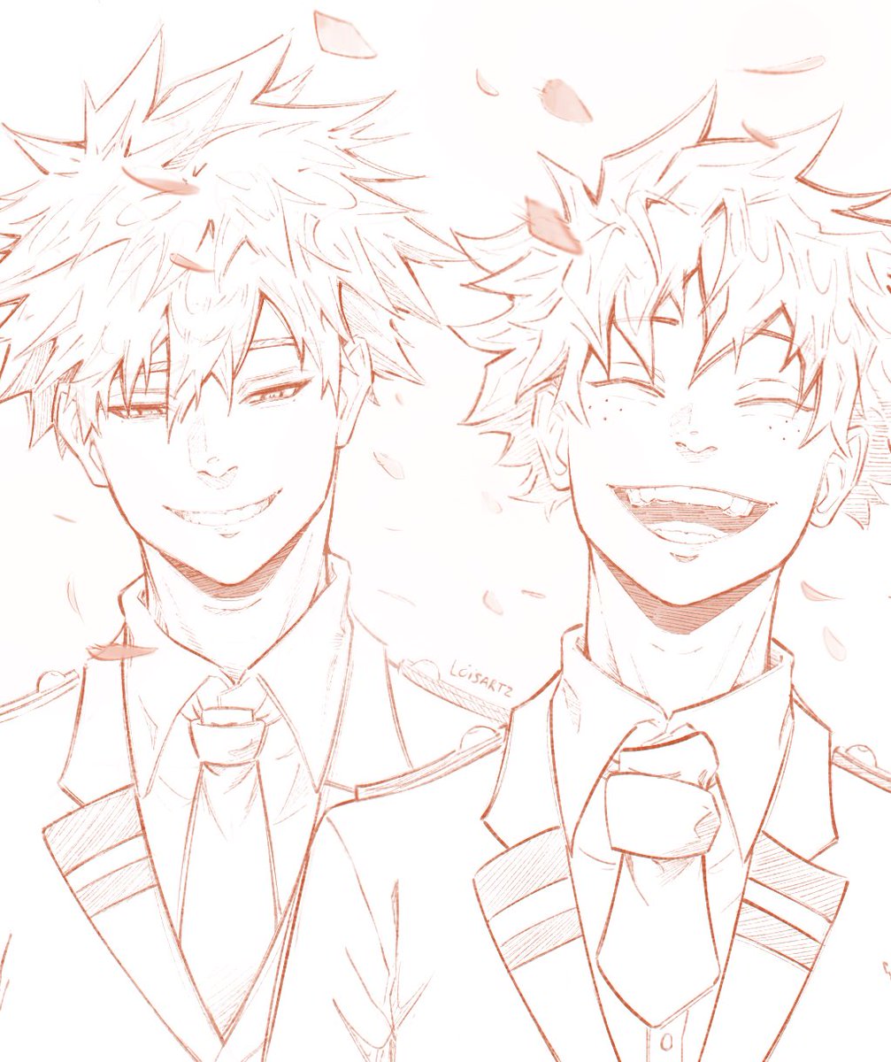 loisartz_'s tweet photo. If you feel sad just look at their smiles 🥹 
There’s a before and after this Giga Cover 🧡💚 #mha #bnha #bkdk #deku #bakugou https://t.co/u6i1Czoo6z