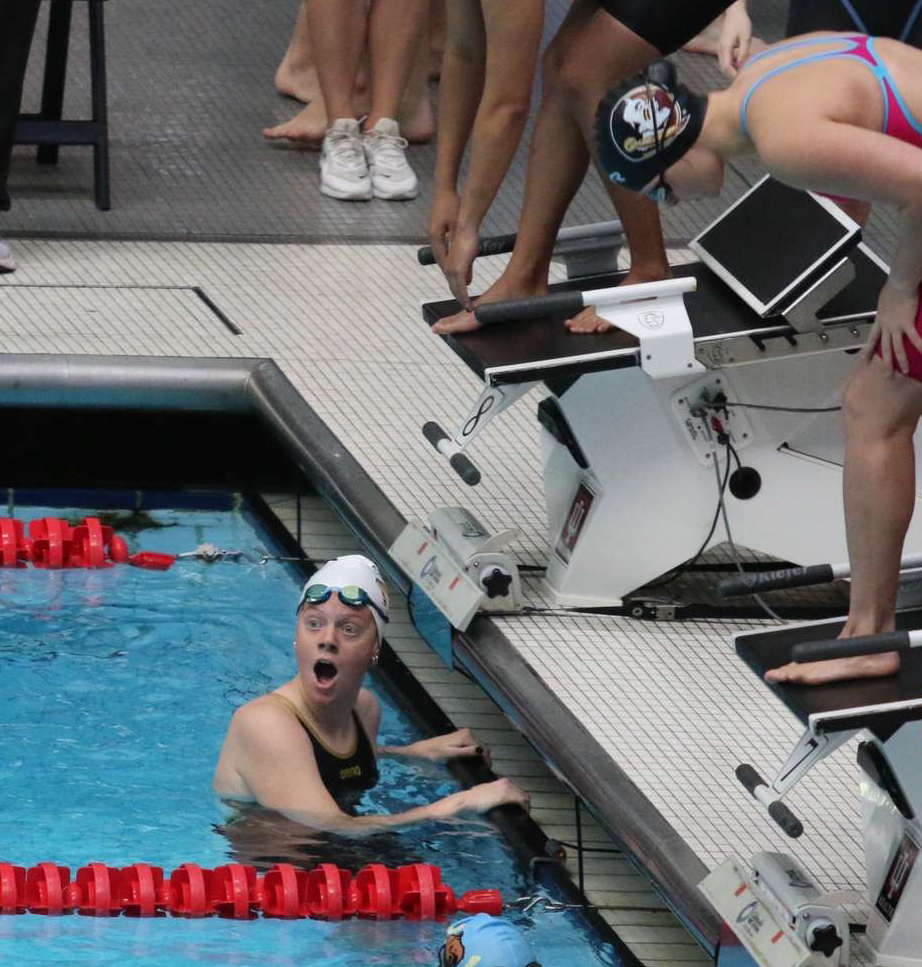 @IUNatatorium @MastersSwimming Sophomore Madison Colombo was one of the members of the girl's team. She said “I dropped in every race that I swam and I think that part of that is because of my friends that were there cheering me on. I would do that weekend over again in a heartbeat.”
#nationals #swimming