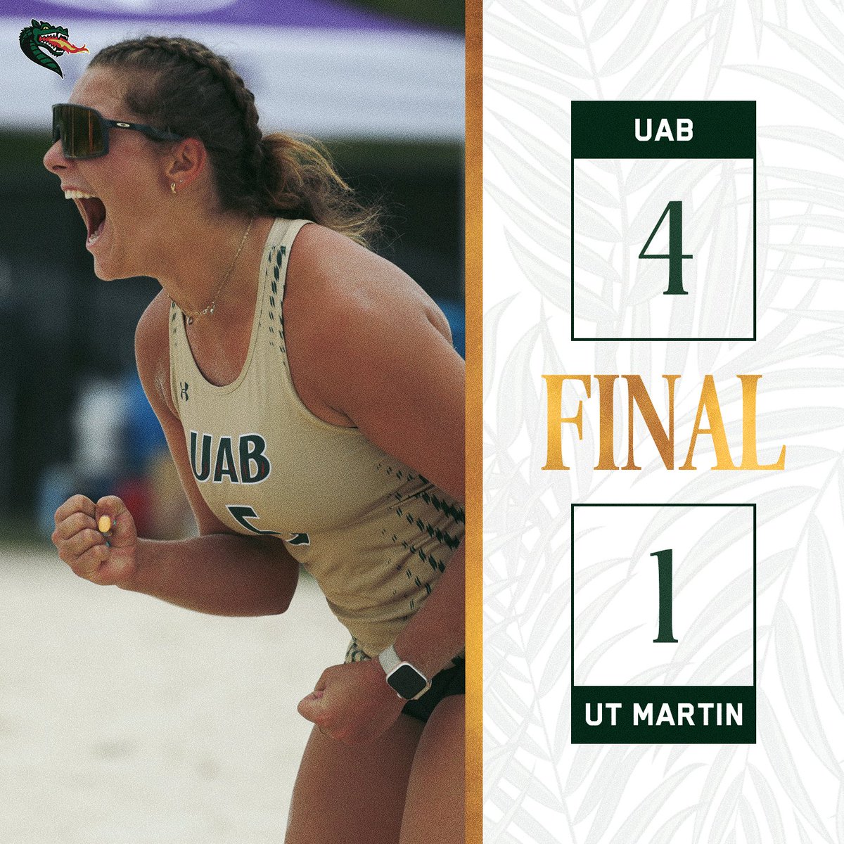 𝐁𝐋𝐀𝐙𝐄𝐑𝐒 𝐖𝐈𝐍! 🔥 UAB caps a perfect 2-0 day in Florence with a 4-1 victory over UT Martin! The Blazers are now 17-12 overall!! #WinAsOne