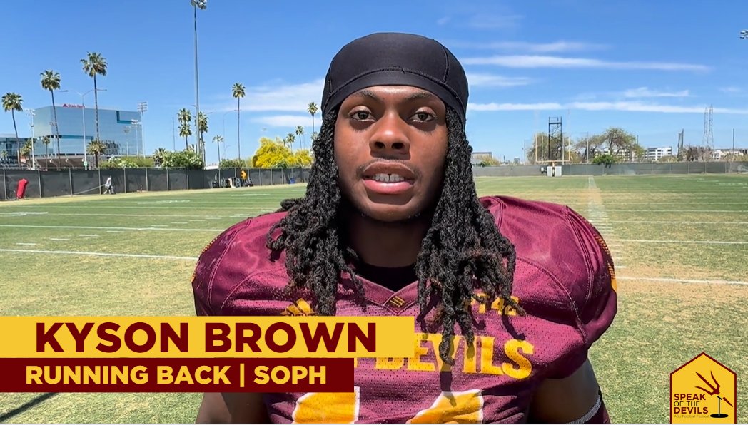 ASU RB @KysonBrown11 discusses his growth as a sophomore, the new offensive scheme, QB battle, RB room dynamic, and more. WATCH: youtu.be/pyj_HBRNR7s