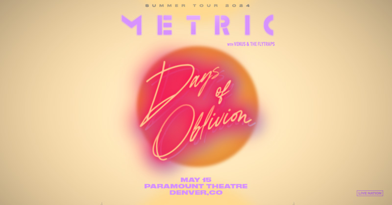 SUPPORT ADDED! Venus & The Flytraps will be joining @Metric on tour at Paramount Theatre on May 15! Limited tickets remain, get yours while they last. 🎟️: tix.paramountdenver.com/24MetricFB