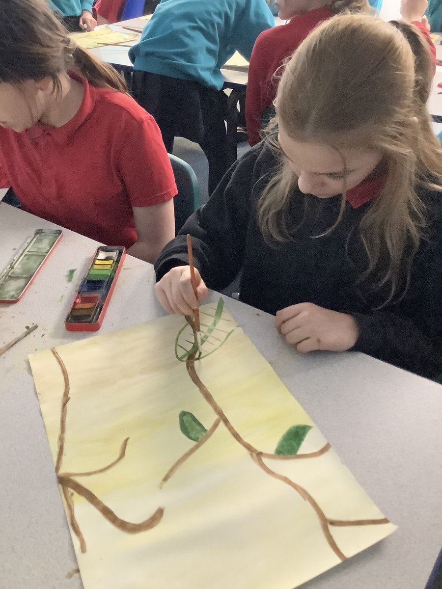 Before the #Easter break our year 6 children joined a live #paint along session with John Dyer at the Eden Project @edenprojectcornwall. It was streaming live from the #rainforest biome! #InteractiveLearning #YoungArtists @kernow_learning