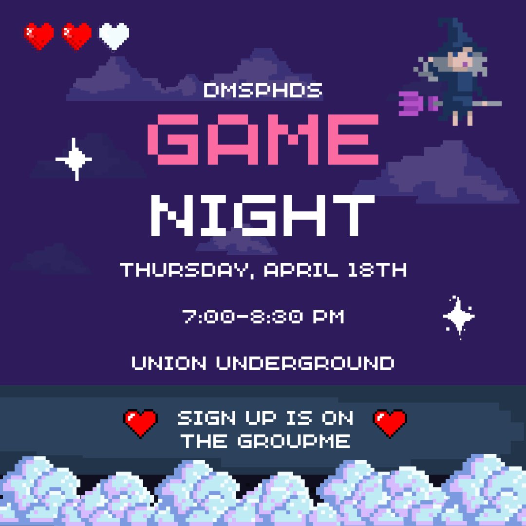 Friendly reminder that this Thursday is game night at the Union!