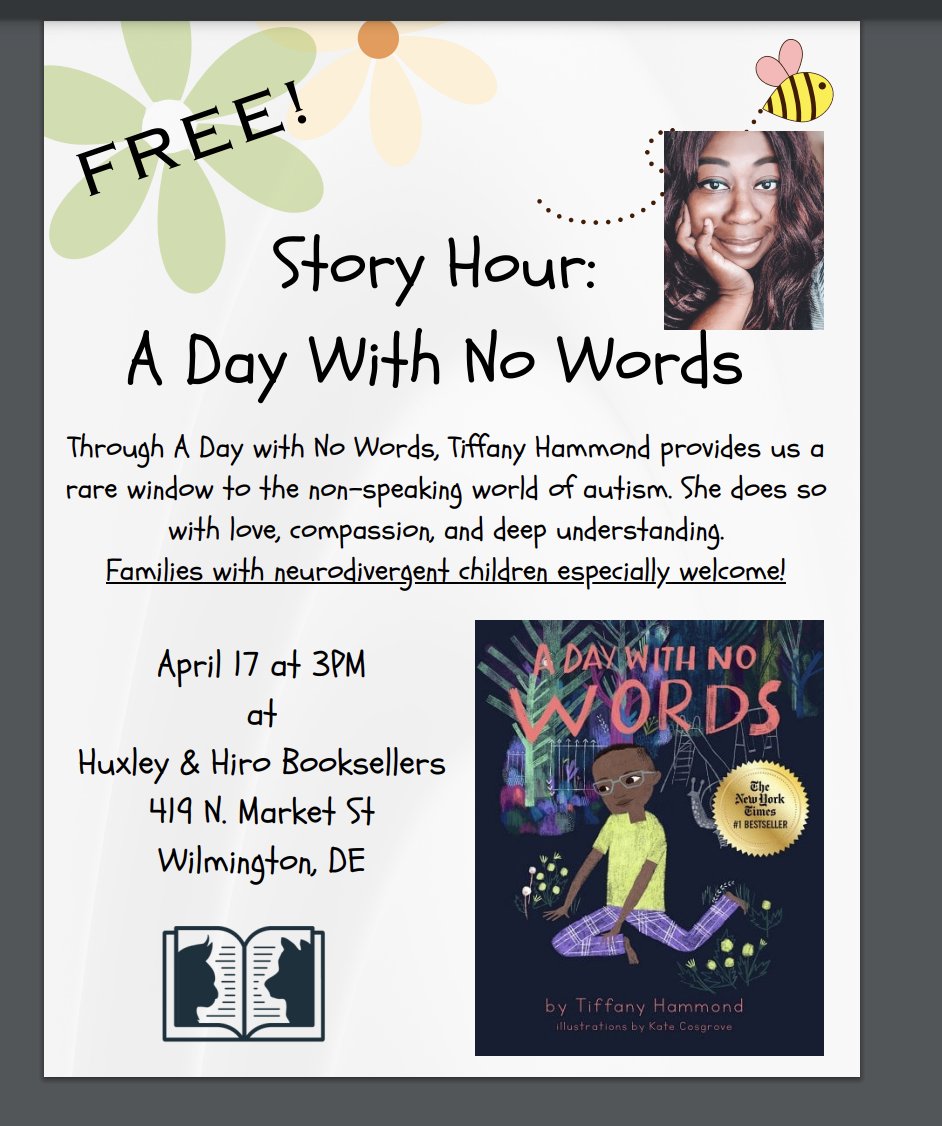 DelawareSchool's tweet photo. #DelawareSchool This is an AWESOME opportunity tomorrow - please share - and a GREAT venue at one of the newest Independent book stores- chances to obtain resources for our students and for free - do not come by every day.
Support neurodiverse students &amp; Independent Bookstores! https://t.co/Pnvom6YVoF