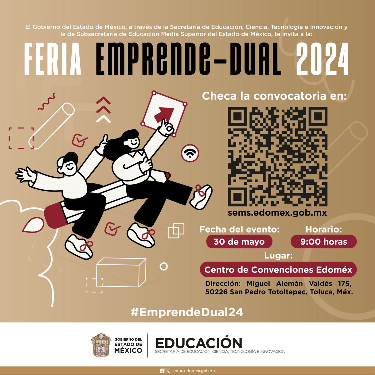 Construye tu legado como parte de la próxima generación de líderes empresariales en el #EstadoDeMéxico. Únete a #EmprendeDual24 y descubre un mundo de oportunidades para crecer y triunfar. ¡Inscríbete ahora mismo: 📷bit.ly/3TZzV5o!