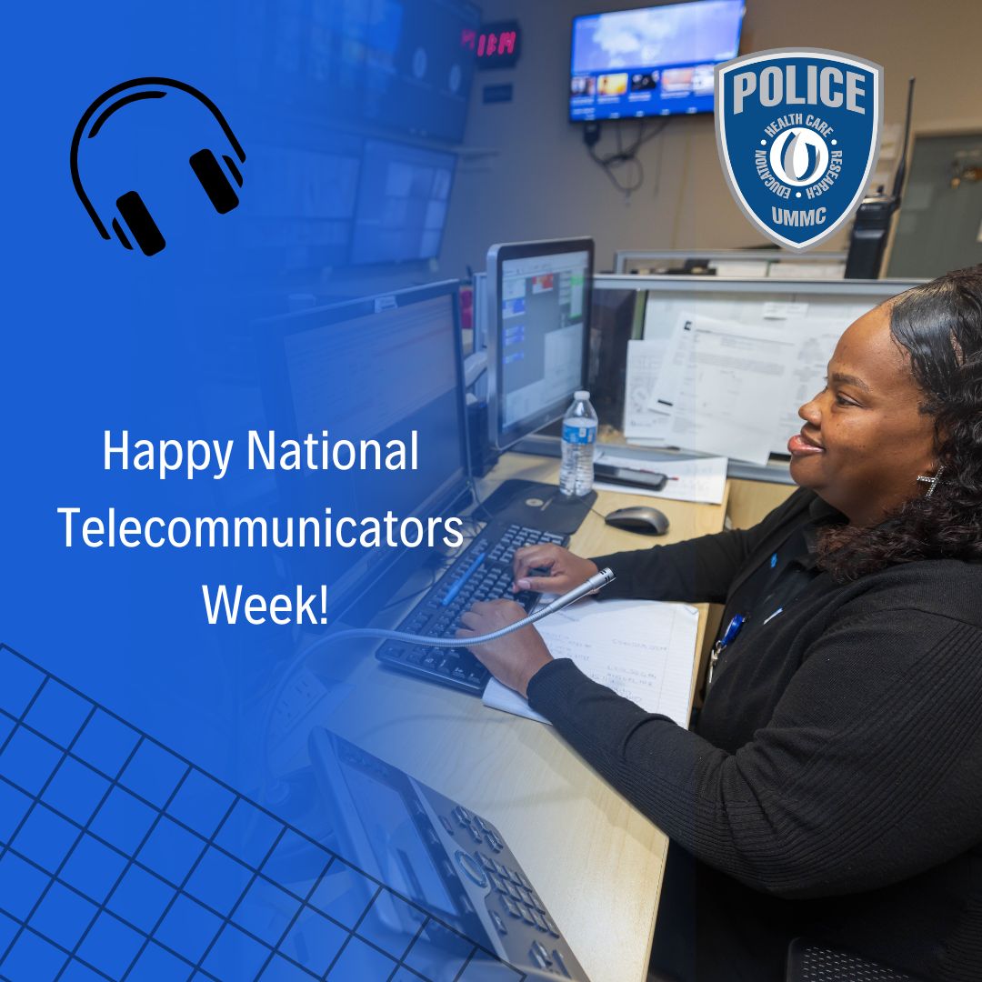 Celebrating our incredible dispatchers during National Telecommunicators Week! From the first call to the last, they're the calm, guiding voice in every emergency. Thank you UMMC PD Dispatchers and those everywhere! #UMMCPolice #TelecommunicatorsWeek