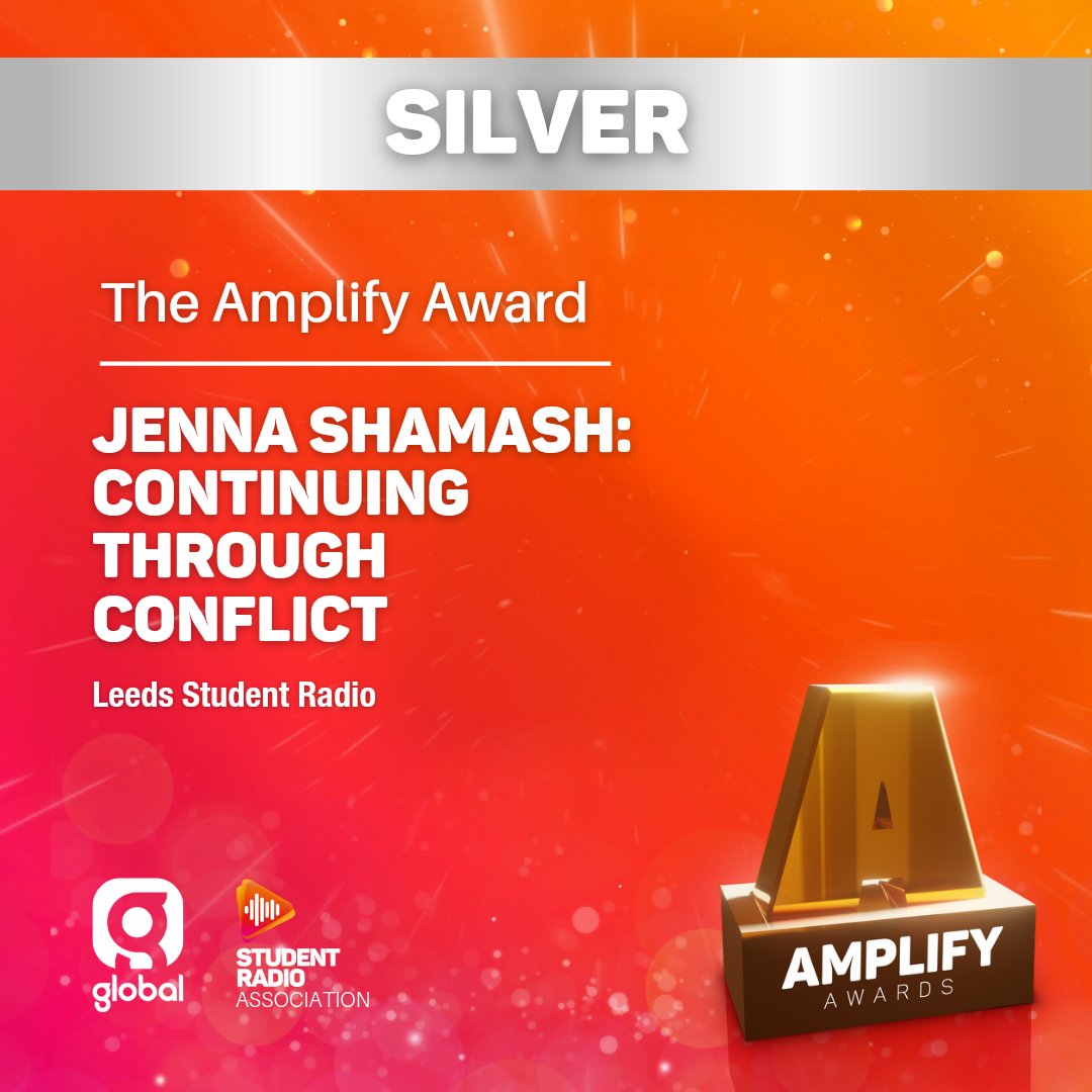 SRA's tweet image. Our Silver winner of The Amplify Award is Student Radio Resilience Gold, Jenna Shamash of @ThisIsLSR - evidently a standout! Congratulations Jenna 👏🥳

#SRACON #Amplifies