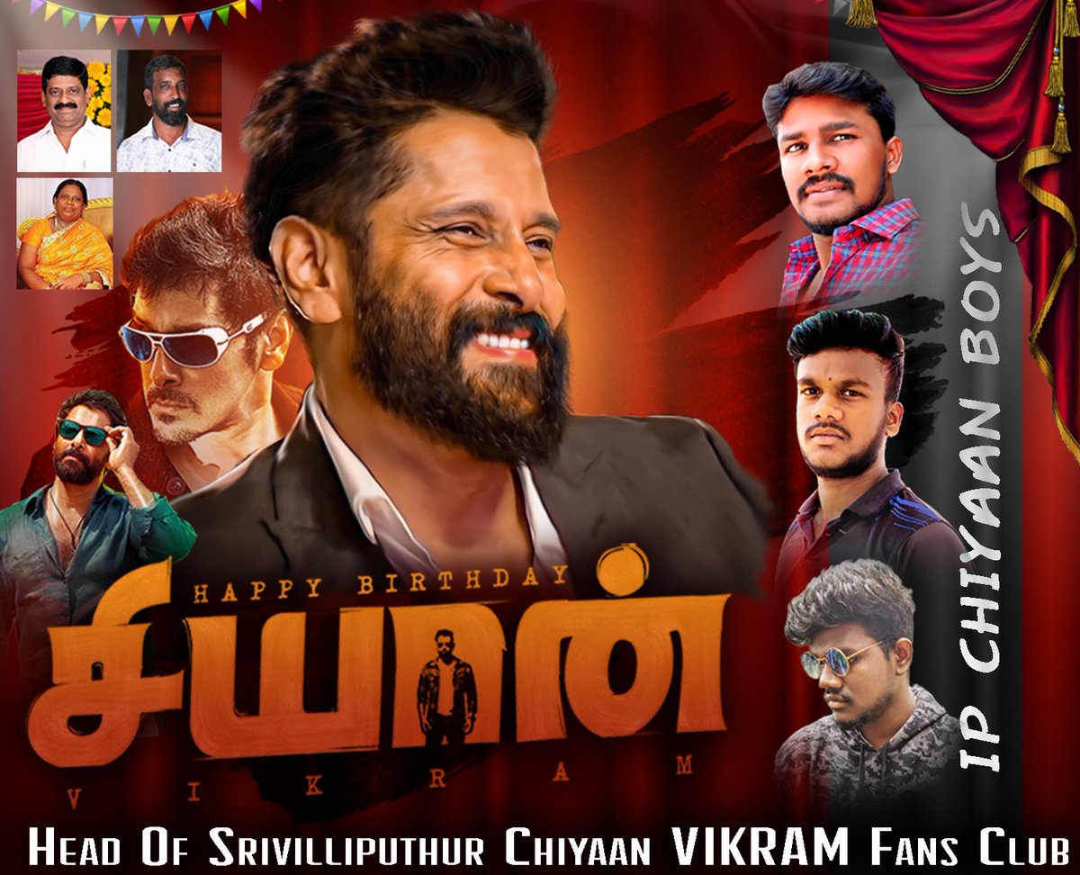 Chiyaan_Addict's tweet photo. Many many many more happy returns of the day dear @chiyaan sir!! ❤️🎊 🤗🎂 Best wishes from Srivilliputhur #chiyaanVIKRAM fans club🔥⚡IP CHIYAAN BOYS 

#HBDChiyaanVikram #ChiyaanVikram https://t.co/reE8lMkrLe