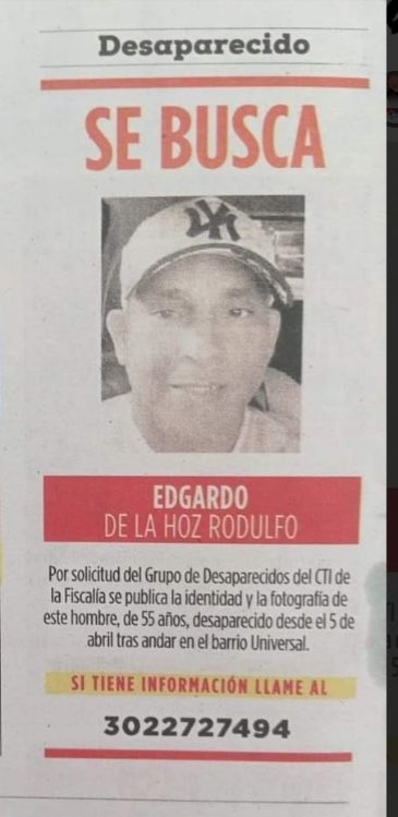 Favor informar si lo ha visto. Gracias 🙏🏻