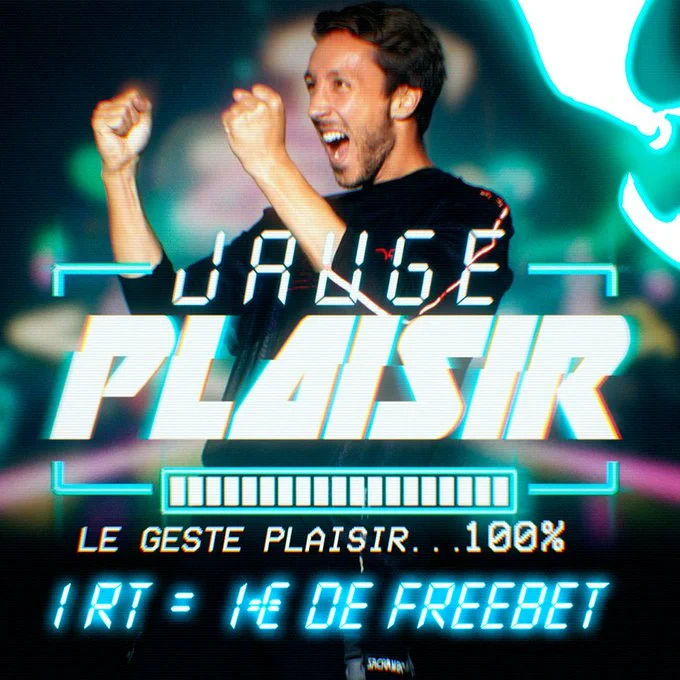 La jauge plaisir a EXPLOSÉ !!! 🔥🔥🔥 🔁 Alors on RT un MAXXXXX ce tweet, parce que : 👉 Le nombre de RTs = le total de freebets en € pour vous. (crédits de jeu non retirables) 🍀 RT & Like + ton login en com' pour participer. ⤵️ ⏱️ Fin du compteur à 23h30 et TAS demain.