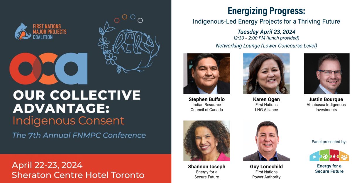 Join @ESF_Canada and Alliance CEO Karen Ogen at this lunch-panel April 23, during the @FNMPC conference in Toronto. Register here: ow.ly/nPPa50Rh7Nz