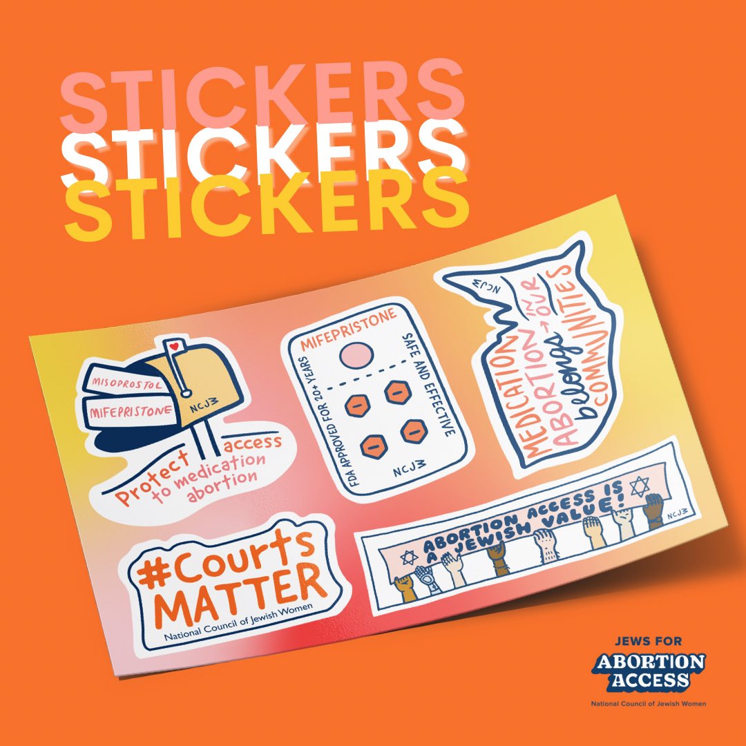 We know that you're a leader in the fight for #ReproductiveFreedom & #FairCourts. That's why we're sharing a ✨brand new sticker sheet✨!

But it doesn't end with you. Get your friends to join too! For a limited time, buy one sticker sheet & get one FREE. ncjw.myshopify.com/products/abort…