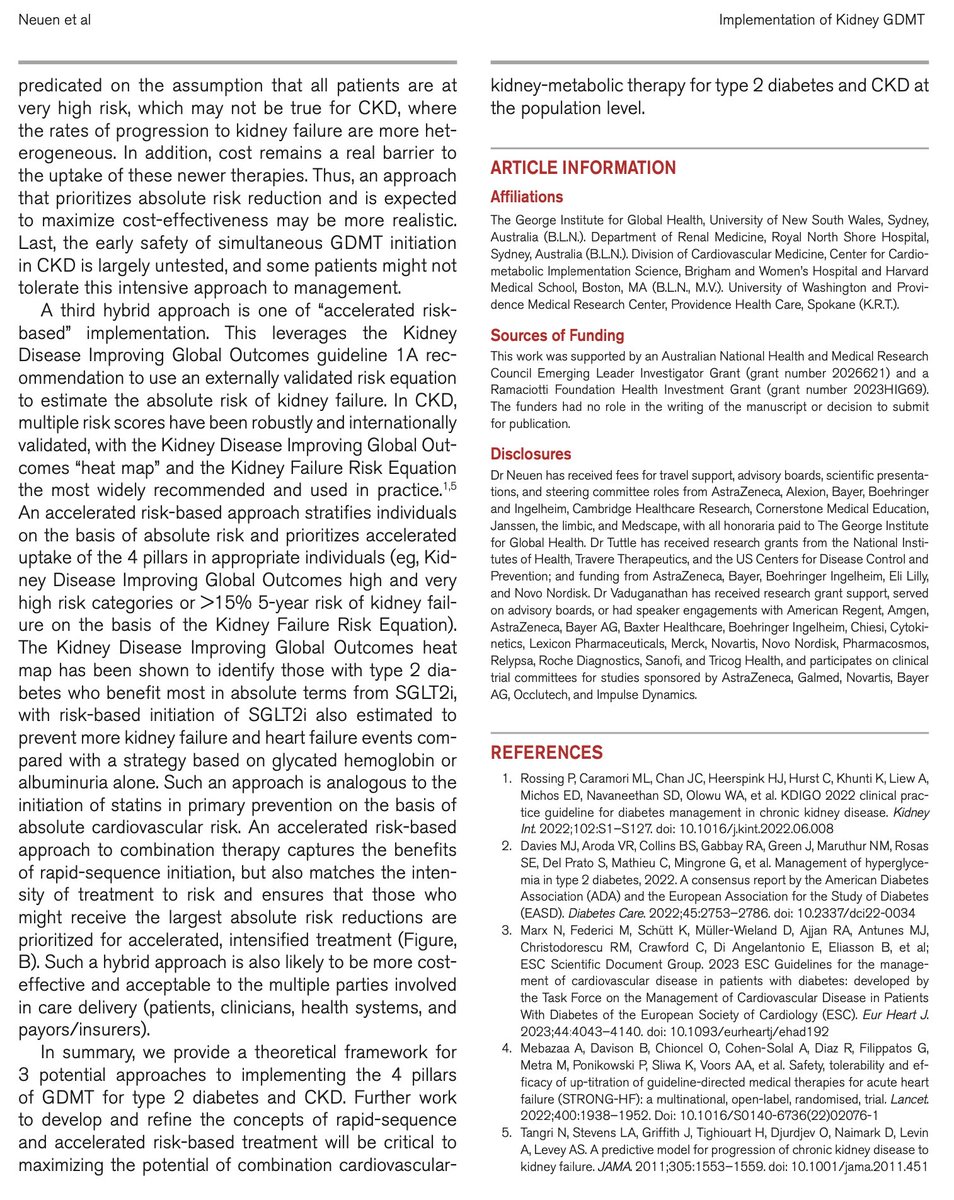 As @hswapnil points out, our task at implementation is going to become even more critical after FLOW We need to reimagine, develop & refine a new framework that addresses urgency of optimising GDMT in ppl at high cardio-renal risk Full text in @CircAHA ahajournals.org/doi/10.1161/CI…