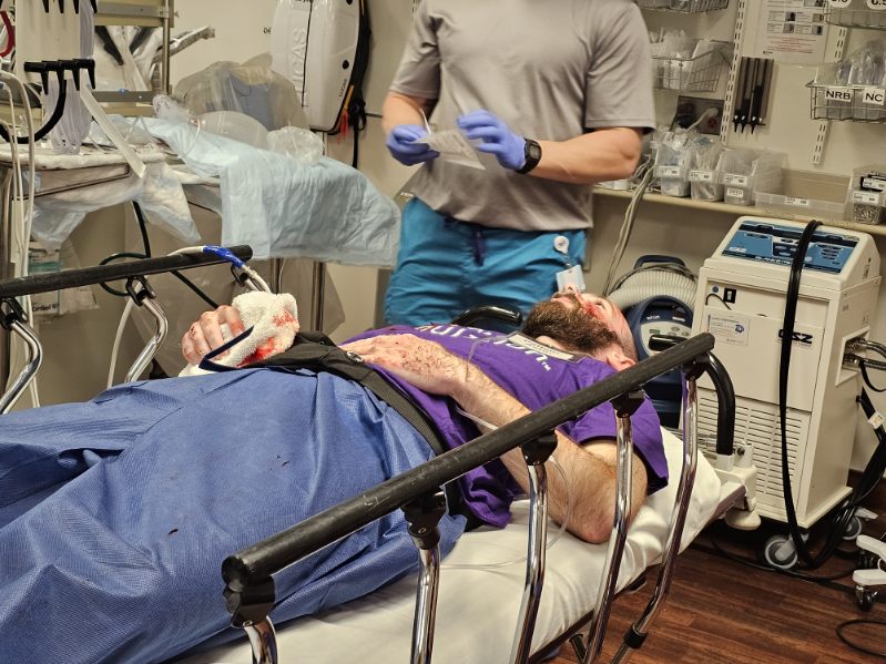 Moulaged standardized patients participate in our recent mass casualty drill at Northwestern Memorial Hospital, amplifying the fidelity and realism of the simulated scenario.