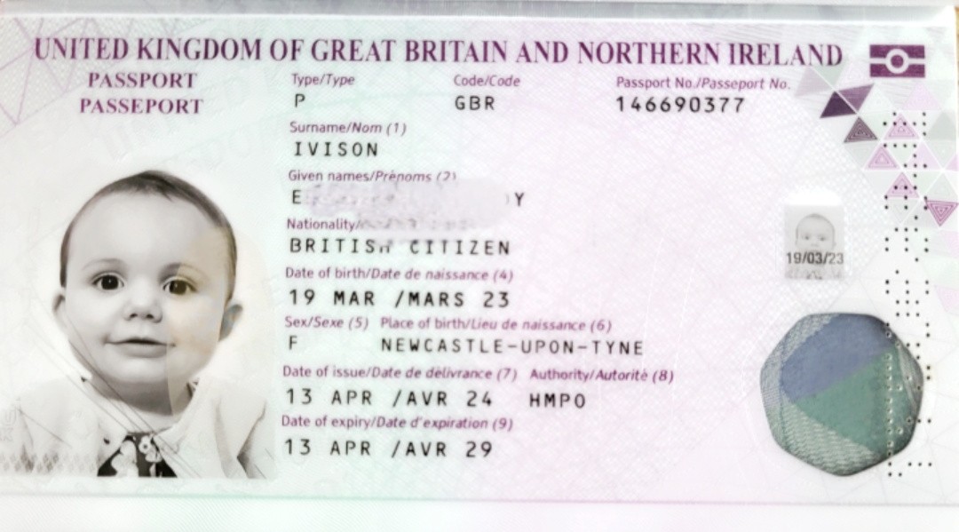 Look at the bairns first passport man. What a gangsta.