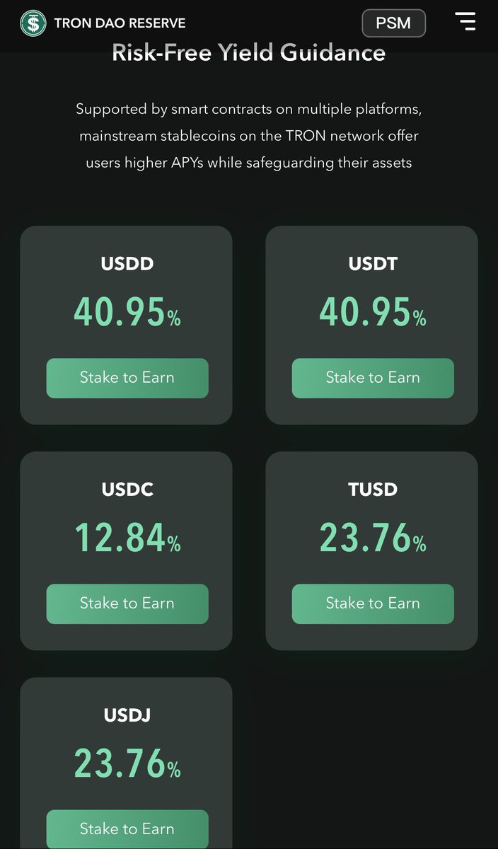 Don’t be too worried about the depeg though, you can stake $USDD on Justin’s SunSwap platform for a totally non ponzi 40.95% APY

It says it’s “Risk Free Yield” so must be legit!