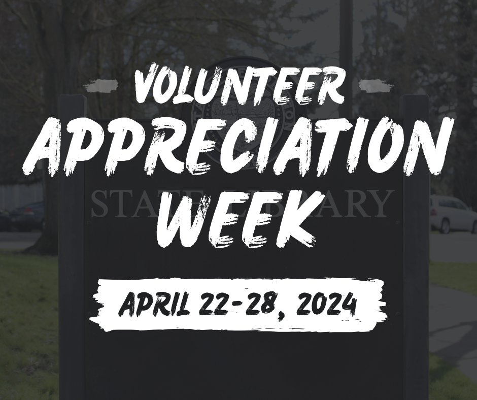statelibraryor's tweet image. Thank you, State Library volunteers, for your service to the people of Oregon! Please accept our heartfelt appreciation for the time and talents you offered this past year!

#SLO #StateLibraryofOregon #VolunteerAppreciationWeek