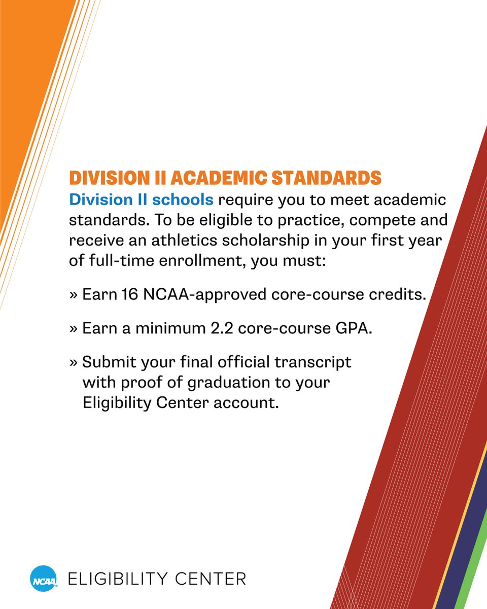 Want to play an @NCAADII sport? It all starts here.

🔗 on.ncaa.com/DIIAcademicReq
#NCAAD2 #MakeItYours