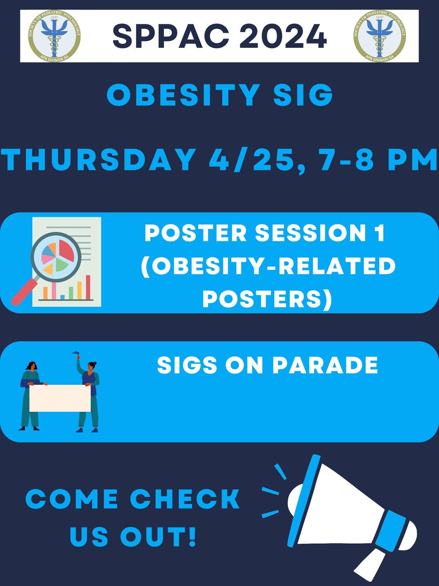 SPPAC 2024 is just over a week away! On Thursday 4/25 from 7-8 PM, there are 2 Obesity-SIG related events!