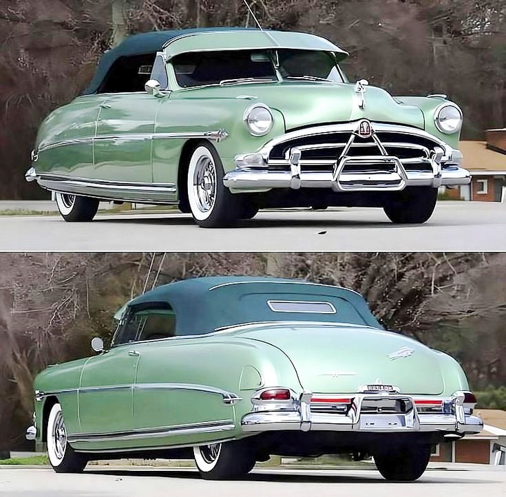 Did you know this Hudson Hornet Convertible had a secret weapon for fuel efficiency. Its Twin-H Power carburetor boosted performance without guzzling gas! Can you guess the year 1950 , 51 or 52 ?