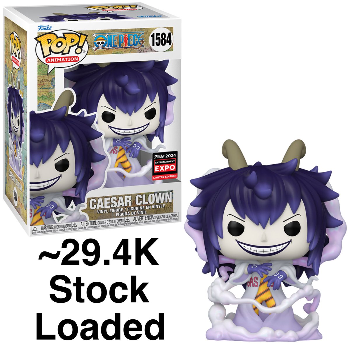 29,414 quantities are loaded of C2E2 shared exclusive Caesar Clown! This may change by the release date 4/26 at the Funko Shop.
.
distracker.info/4alfjv7 #Ad
.
Credit @pop_holmes 
#OnePiece #Funko #FunkoPop #FunkoPopVinyl #Pop #PopVinyl #Collectibles #Collectible #FunkoCollector…