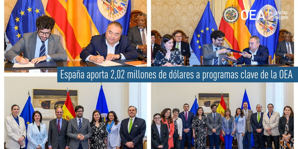 España aporta 2,02 millones de dólares a programas clave de la #OEA 📸 oas.org/es/centro_noti…