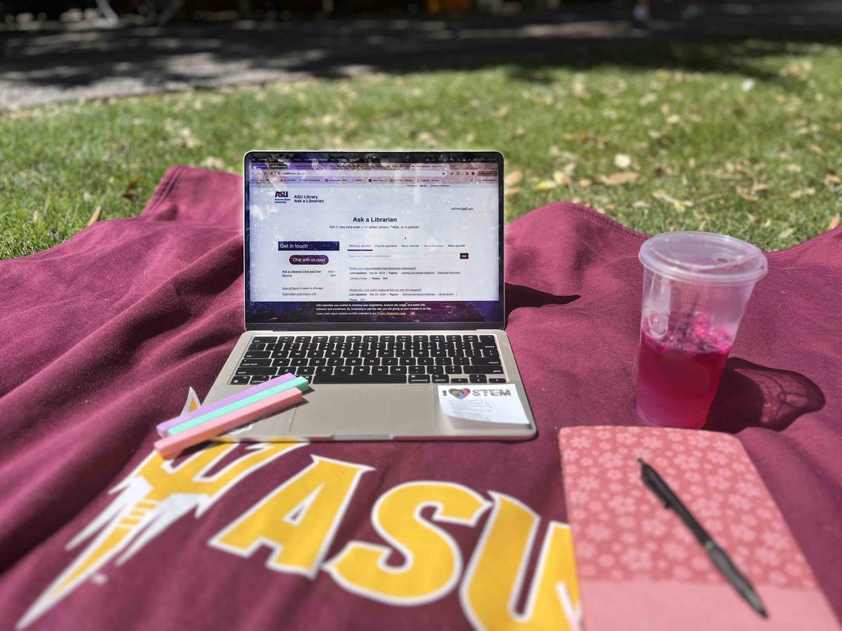 Wherever you are, we can help! 🌏 Working on final research papers or need help with your citations? Library professionals are here for you to make your academic life easier. Reach out to us via chat, text or email. Browse our FAQs 24/7! Ask us at askalibrarian.asu.edu.