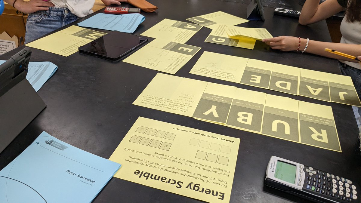 cossettej's tweet image. Using the Energy Scramble activity to review the equations as part of our IB exam prep. All answers are either in Joules or Jewels 😏

passionatelycurioussci.weebly.com/blog/energy-sc…