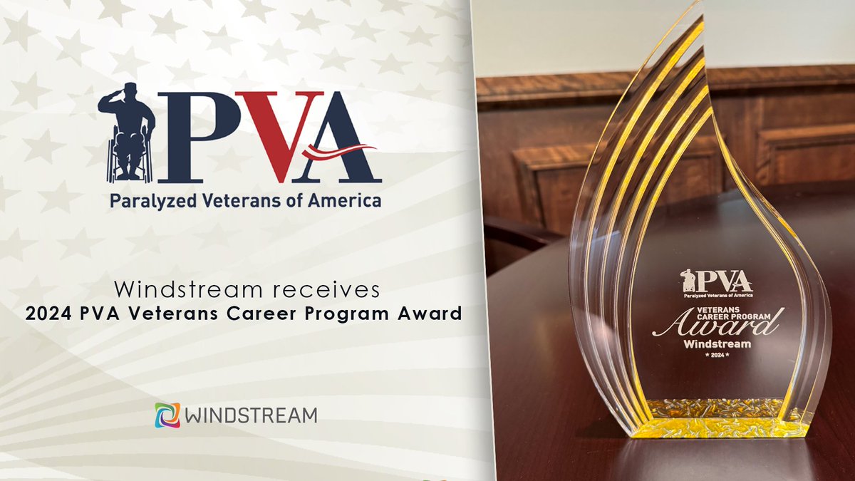 Windstream recognized as, '...a leading military and veteran-friendly organization that champions veterans’ employment throughout its entire organization.' Thank you, @PVA1946
okt.to/hq5Cbw