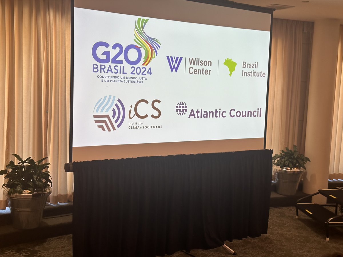 Great to be with the @ACLatAm for their G20 side event w/Brazil’s Minister of Finance @Haddad_Fernando for a conversation on sustainable and climate financing, with the G20 Brazilian Presidency, the Institute for Climate and Society (iCS), and the Wilson Center's Brazil Institute