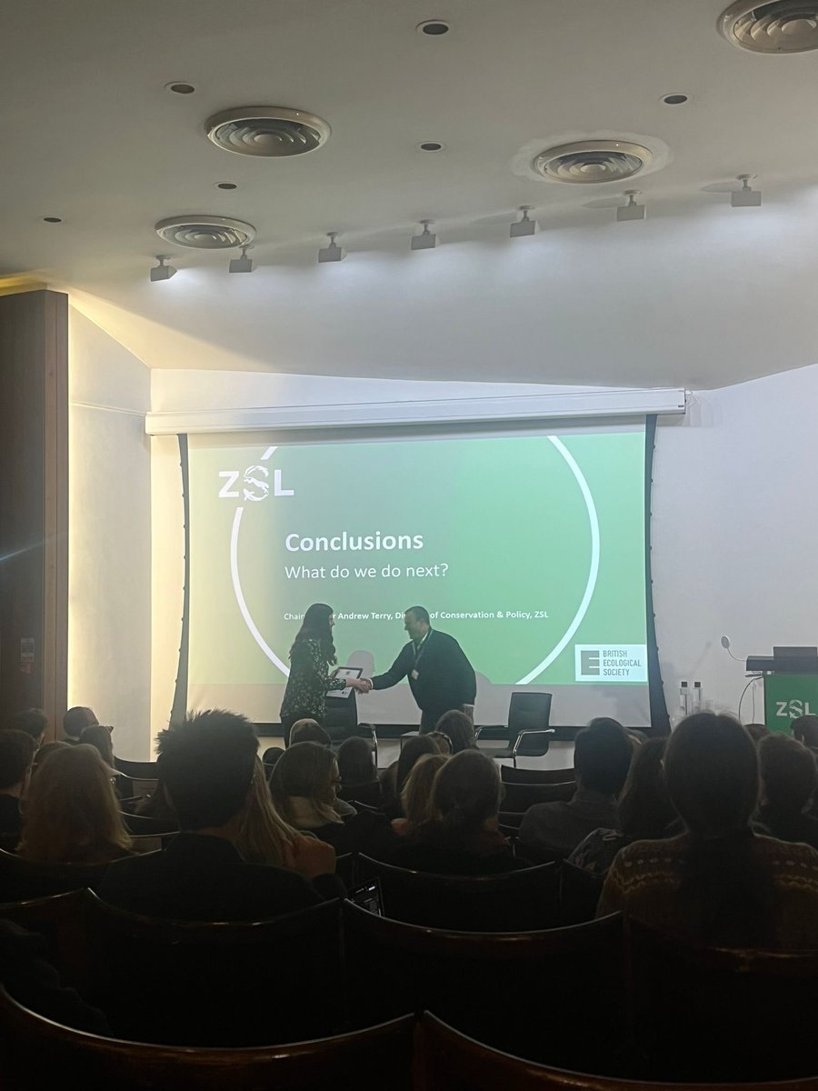 natureandnell's tweet photo. An amazing day at the @OfficialZSL #LandUseSummit! Heard from some fantastic speakers and got to present my @OxfordBiology MBiol research on #BNG - which won best poster!!🌿
Thank you to @Pettorelli @matthewsgould and @BritishEcolSoc for such an inspiring day🌍⚡️ https://t.co/Vvxh77fb4X