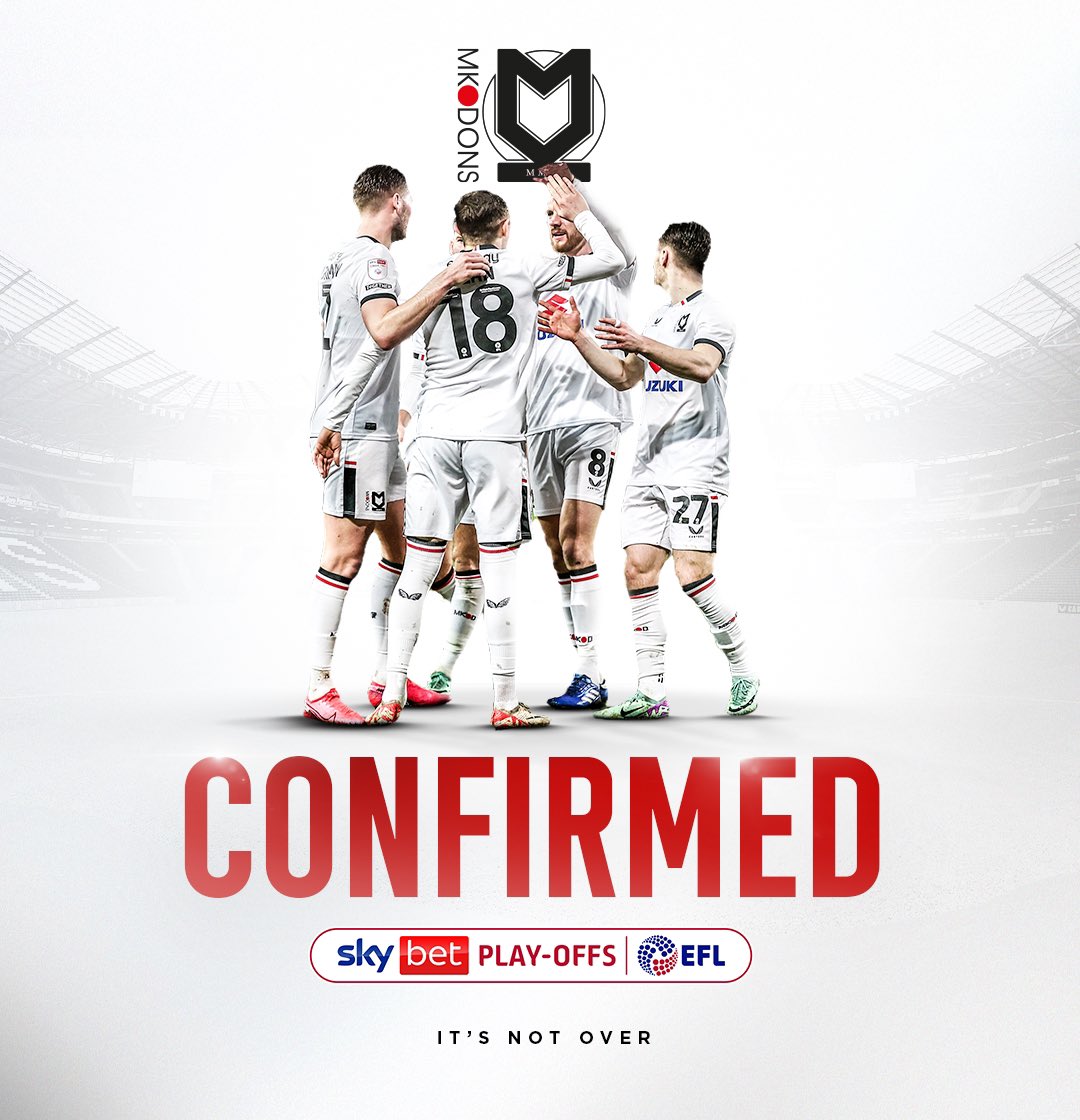 #MKDons will fight for the final promotion place through the Sky Bet League Two Play-Offs competition 👊