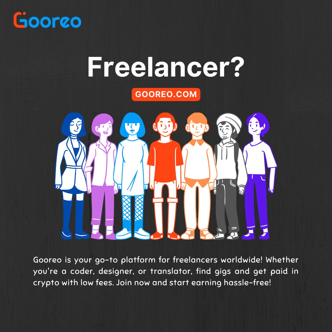 Gooreo_com's tweet photo. Freelancer? Join https://t.co/Duyep0Yjcl https://t.co/FMFRo37Wil